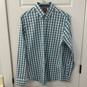 Original Penguin Teal and White Checkered Shirt
